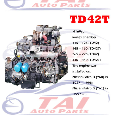Usado TD42 TD42T TD42TI Motor 6 cilindros com turbo Para Nissan