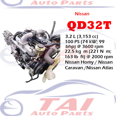 Japão QD32 Turbo Nissan Motor Peças Motor Diesel Com caixa de engrenagens Para Nissan Cabstar