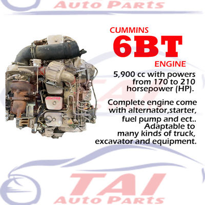 Diesel 6BT partes do motor japonês Cummins Long Block para caminhão gerador de ônibus